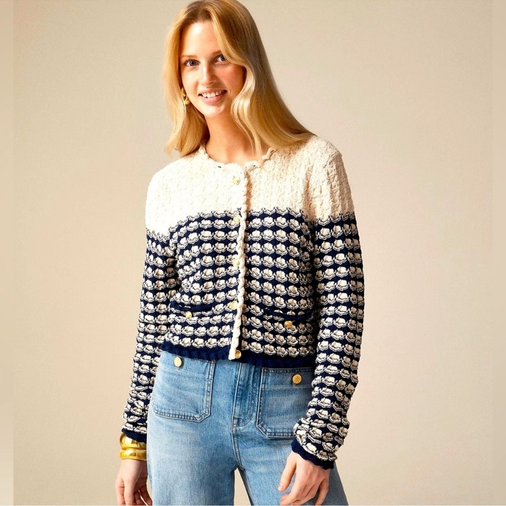 NWT J.Crew Textured Crochet Lady Jacket Sz XXS